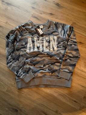 AMEN Camo Crewneck Sweater - Gray